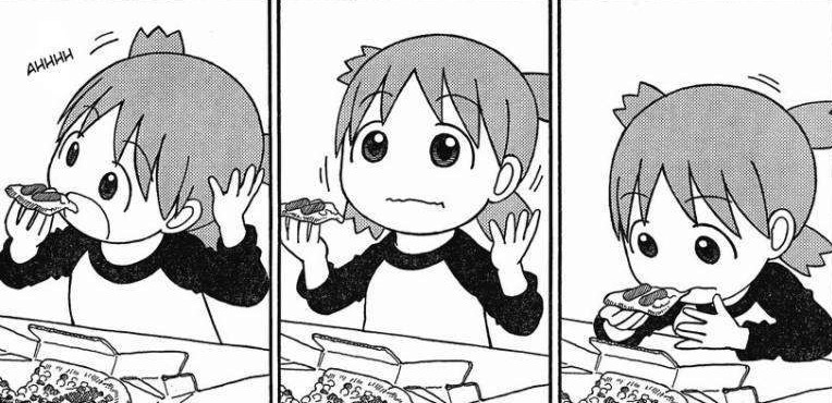 Манга пицца. Yotsuba funny face.