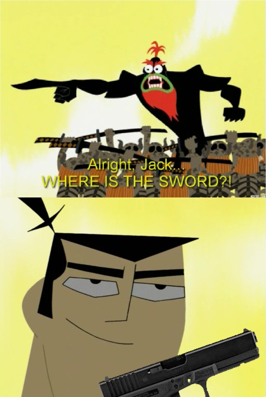 arrested Oyster. .. Isn't his sword an artifact or powerfully magical or something and that's why it can hurt Aku?
