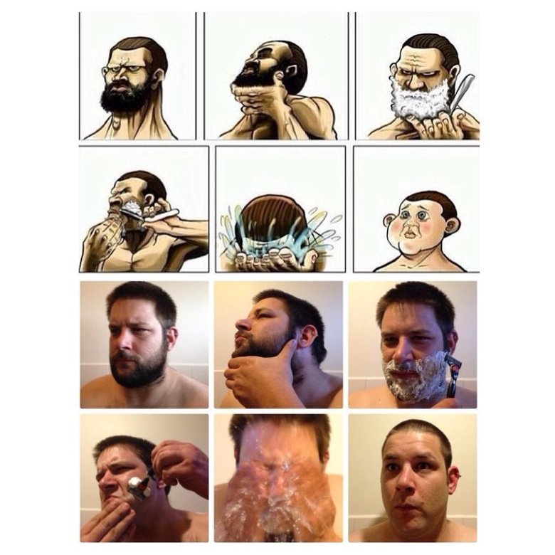 Copying a shaving meme. .. It's not a meme, it's just a comic.