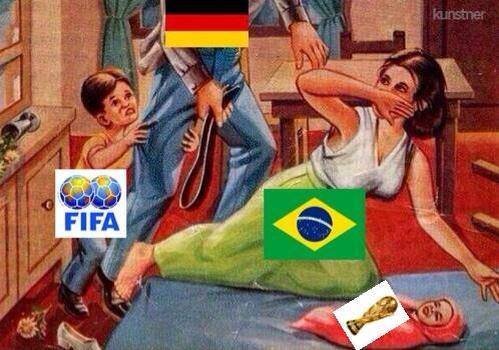deutschland über alles. .. The world's face when Germany went from winning to humiliating Brazil in front of it's family.