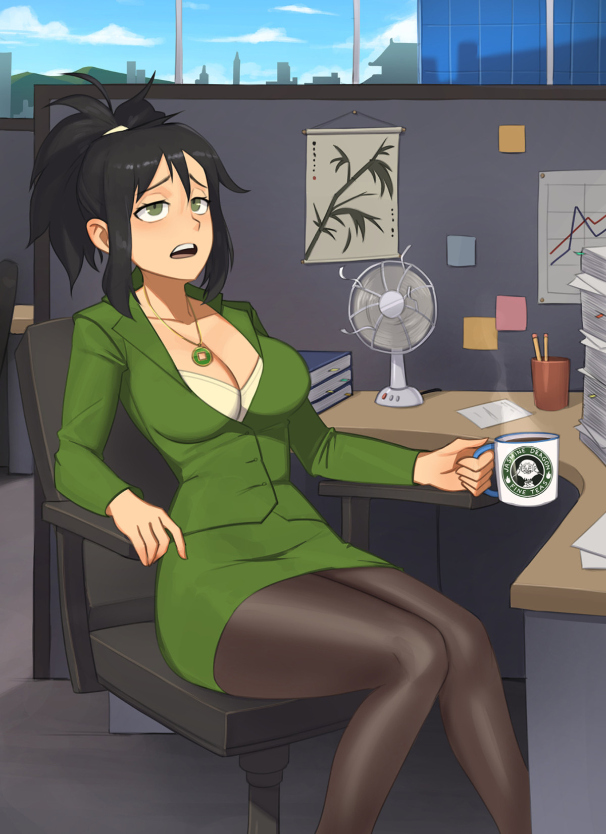 Earth Kingdom Office. .. I like to imagine that in the actual modern day of the Avatar Universe Jasmine Dragon is exactly this, a big, well handled company