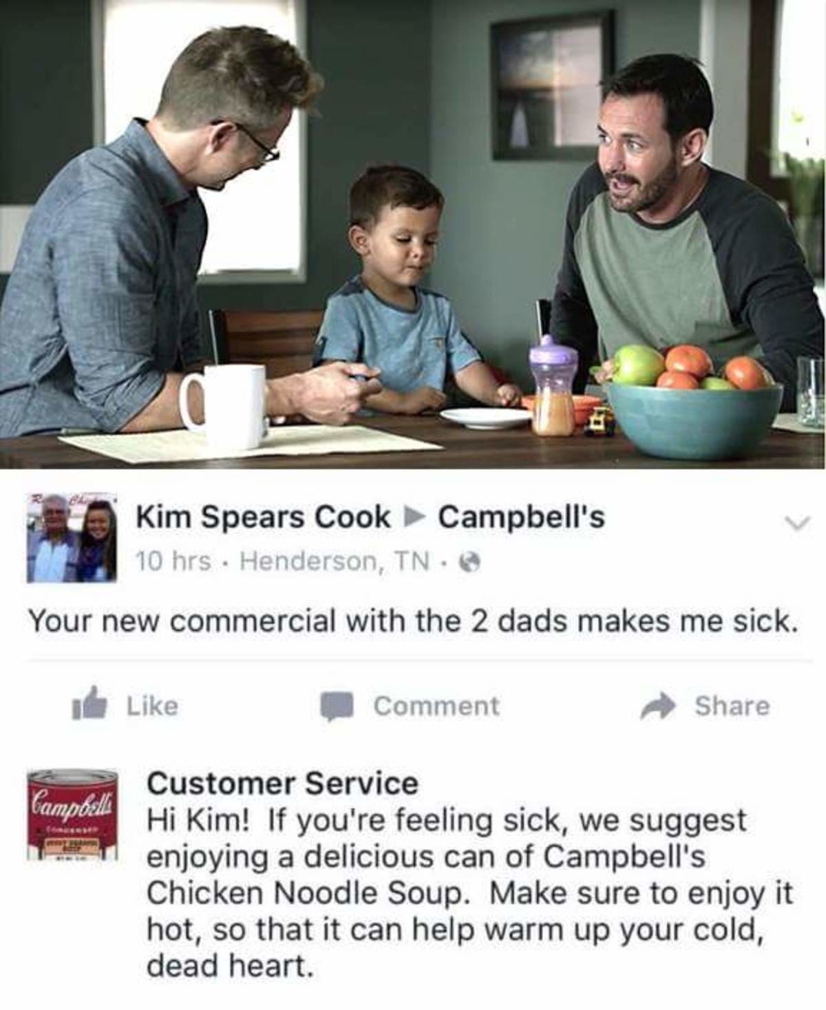 godly Mericans. .. &quot;We here at Campbells support Child Grooming, and since the vast majority of gays were sexually abused as children themselves, our soup wont be the only ho