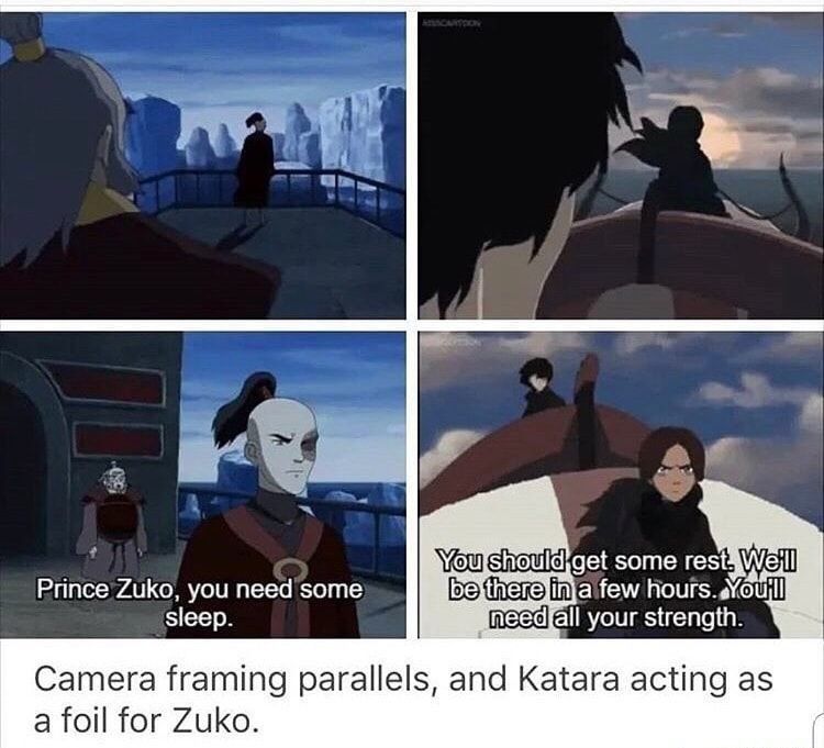 Zuko and Katara similarities. .. seems like every time I see avatar its another minor detail no one would have ever noticed till now